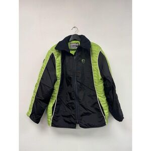 Vintage Arctic Wear Jacket Mens Medium Black Green Quilted Insulated Winter Coat